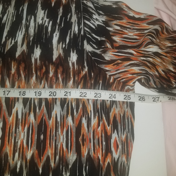 Cato 22/24 Black/White/Brown/Orange Blouse - Picture 7 of 8